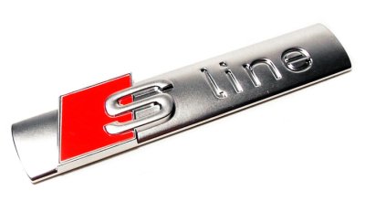 Металлический шильдик на кузов автомобиля Audi S line Metal