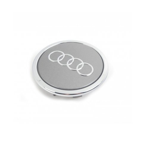 Колпачок ступицы колеса Audi, серый металлик с хромированным кольцом